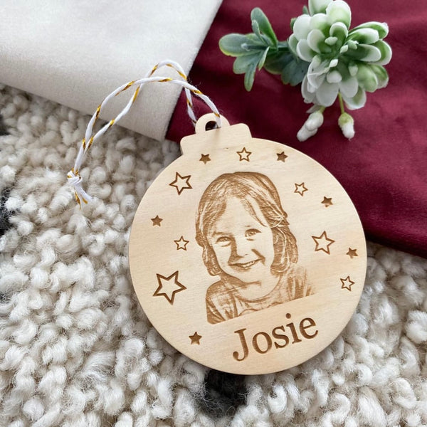 Personalised Christmas baubles - Etched Photo