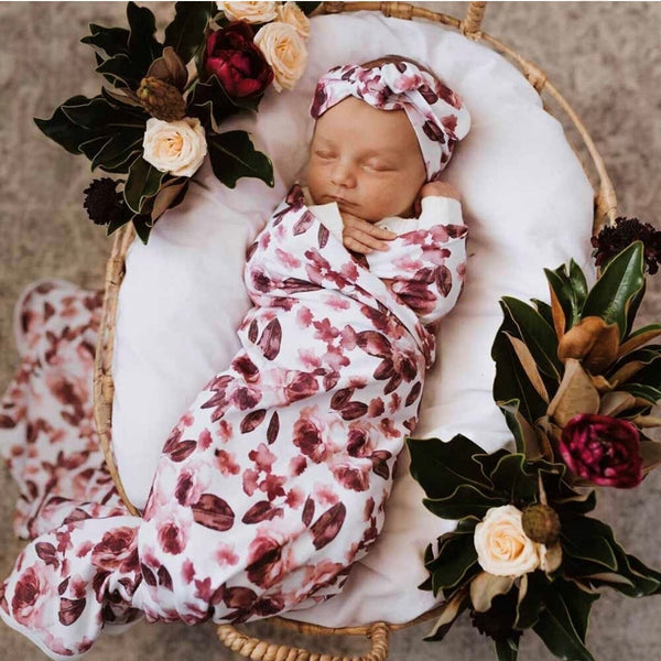 Jersey Swaddle Wrap & Topknot/Beanie Set - Snuggle Hunny Kids