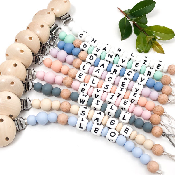 NAME Silicone Dummy Holder - Accessories - ONE.CHEW.THREE Boutique teething, modern accessories