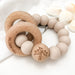 SUMMER Silicone and Beech Wood Rattle Teether