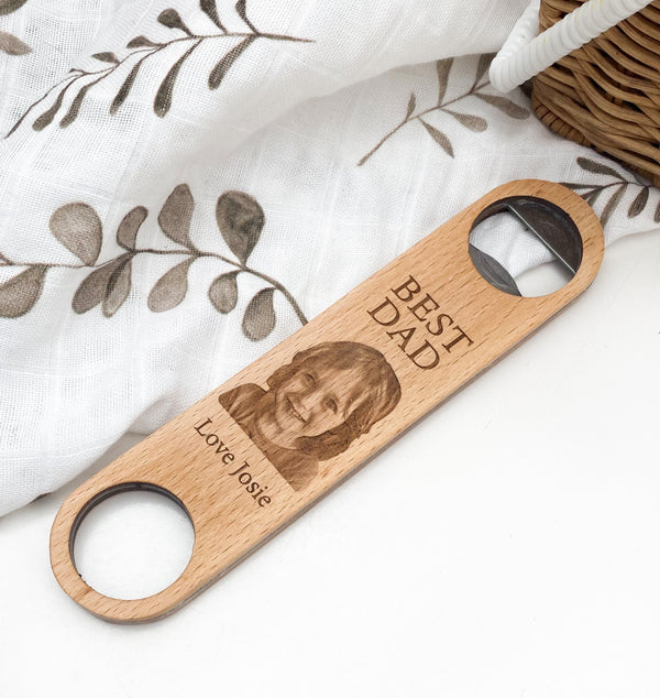 Personalised PHOTO Timber Bottle Opener