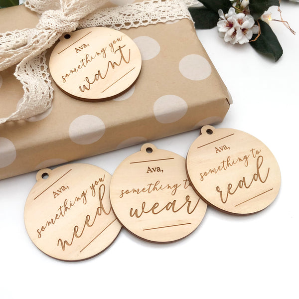 Personalised Simplicity Gift Tags - Christmas Script