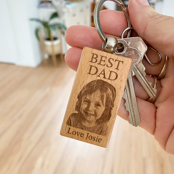 Personalised PHOTO Timber Keyring