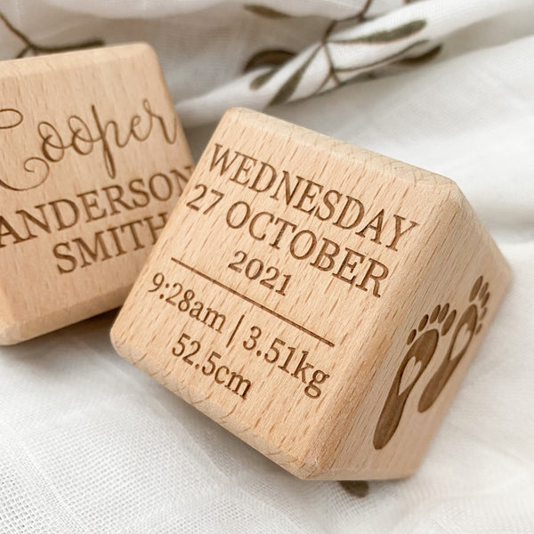 Personalised Timber Keepsake Block - Welcome to the World