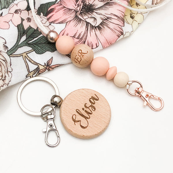 Personalised MUMMA MANTRA or NAME Timber Keyring –