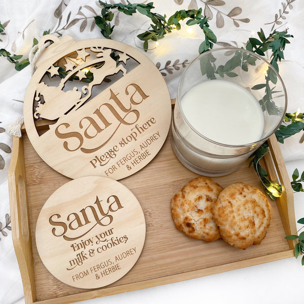 Personalised Santa 'Please Stop Here' Sign Set - A Christmas Story