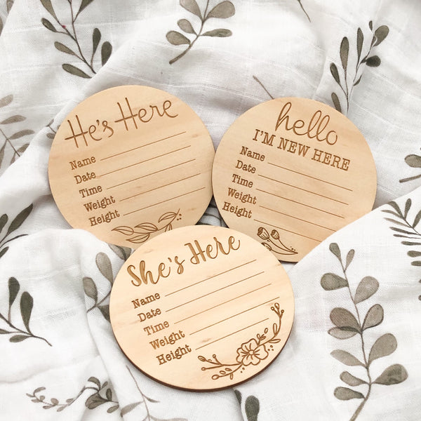 Baby Record Announcement Plaques - Designer series