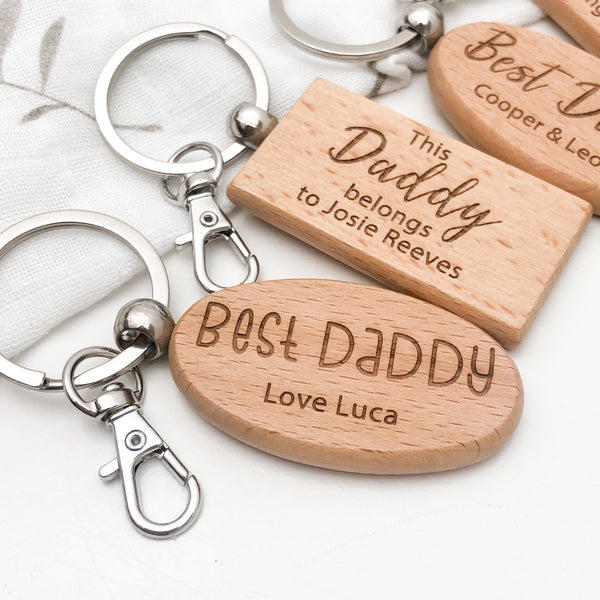 Personalised FAMILY Timber Keyring