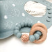 ELEMENTS Silicone and Beech Wood Rattle Teether