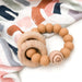 ELEMENTS Silicone and Beech Wood Rattle Teether