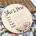 Baby Record Announcement Plaques - Colour Print