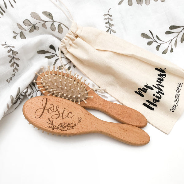 Personalised Wooden Toddler Hairbrush (bristle)