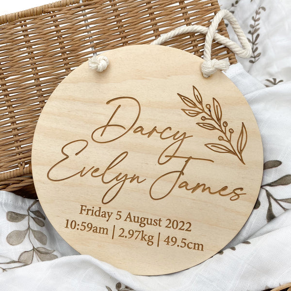Baby Name and Birth Plaques - Signature Series