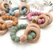 ELEMENTS Silicone and Beech Wood Rattle Teether