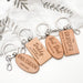Personalised FAMILY Timber Keyring
