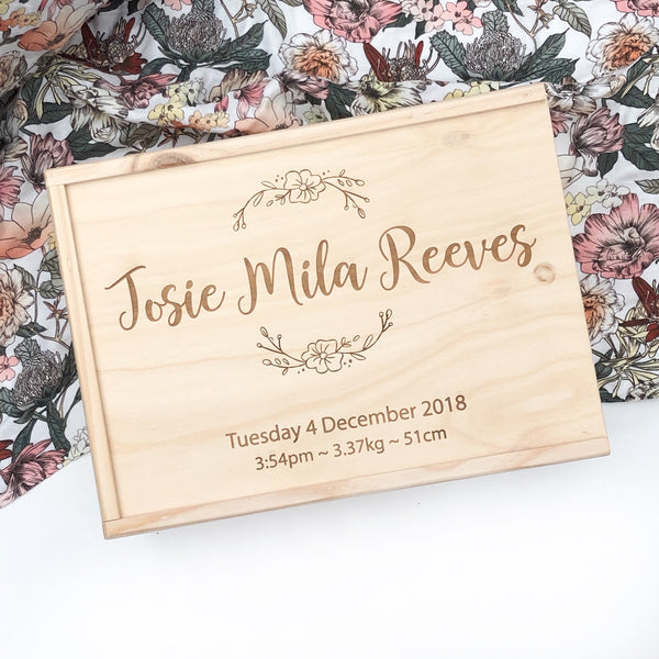 Personalised Timber Keepsake Box