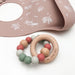 SINGLE RATTLE Silicone and Beech Wood Teether - Australiana Edition