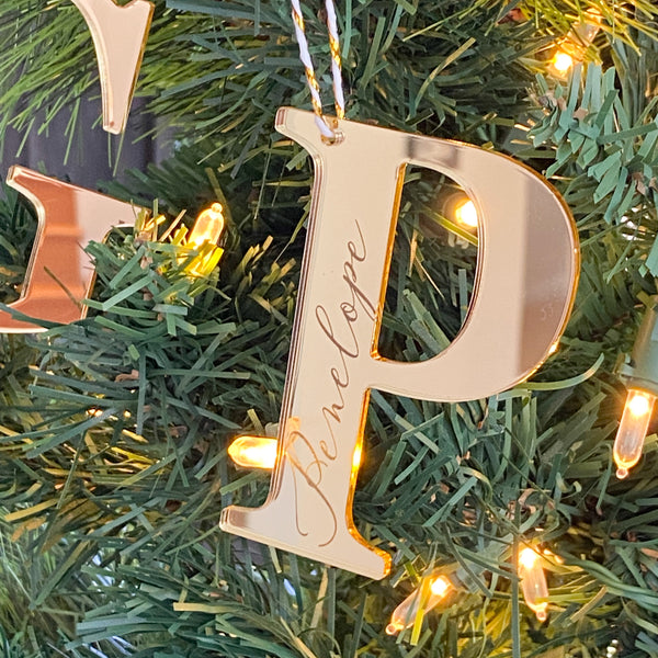 Personalised Christmas baubles / gift tags - Mirror Initials
