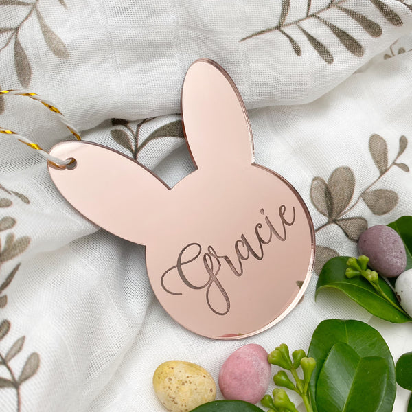 Personalised Easter Basket Bunny Tag - Mirror