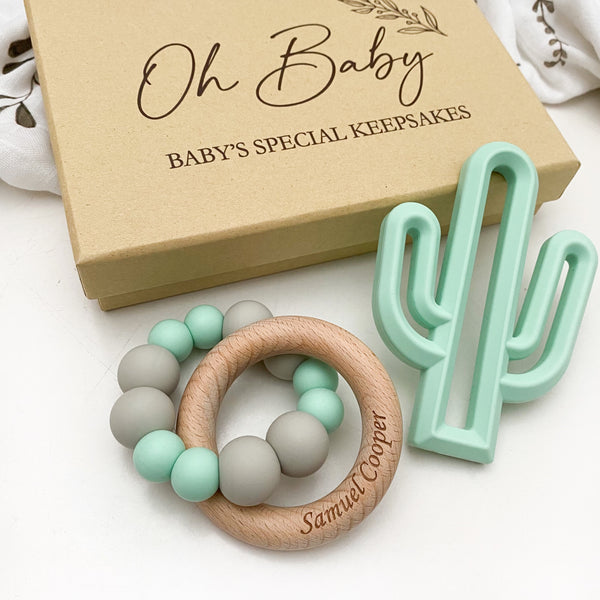 Keepsake Box Gift Set - Engraved Teether