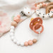 SCANDI Monogram Silicone Dummy Holder - Accessories - ONE.CHEW.THREE Boutique teething, modern accessories