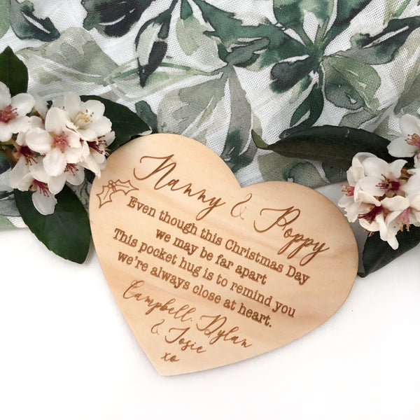 Pocket Hug Timber Plaques - Christmas Edition