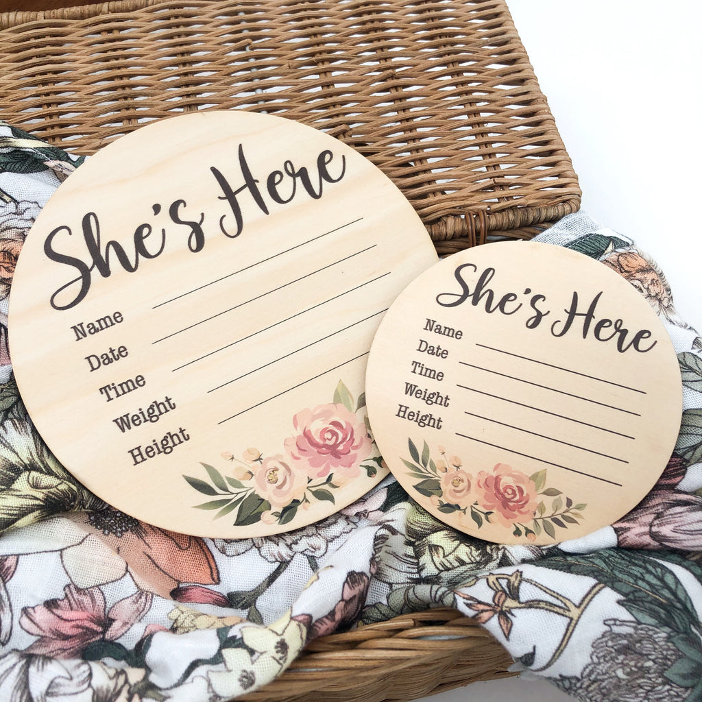 Baby Record Announcement Plaques - Colour Print