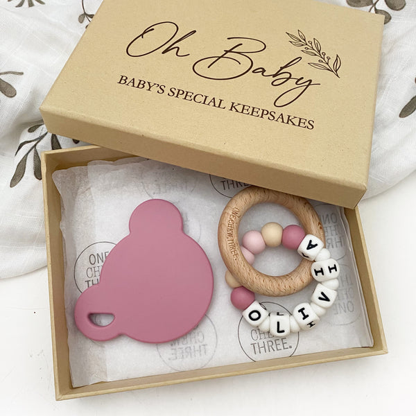 Keepsake Box Gift Set - Name Teether