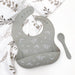 Silicone Catch Bib & Spoon Set - Christmas Foliage