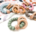 ELEMENTS Silicone and Beech Wood Rattle Teether
