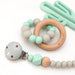 SCANDI Monogram Silicone Dummy Holder - Accessories - ONE.CHEW.THREE Boutique teething, modern accessories