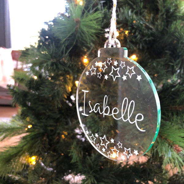 Personalised Christmas baubles - Glass-look -  - ONE.CHEW.THREE Boutique teething, modern accessories