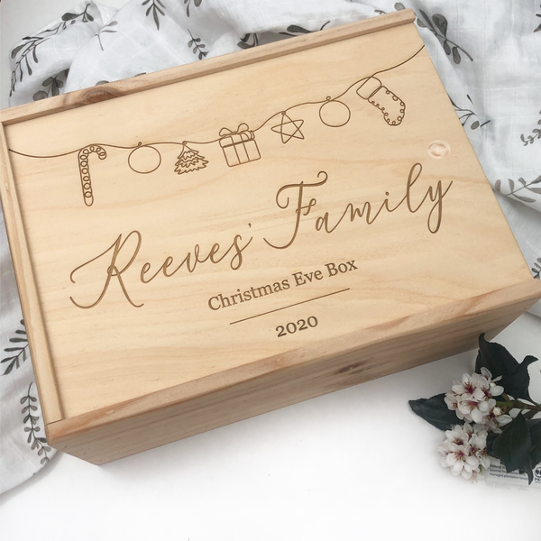 Personalised Timber Christmas Keepsake Box / Christmas Eve Box