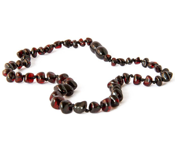 Children's Amber Necklace - CHERRY BAROQUE (Raw and Polished) -  - ONE.CHEW.THREE Boutique teething, modern accessories