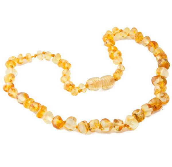 Children's Amber Necklace - LEMON BAROQUE (Raw and Polished) -  - ONE.CHEW.THREE Boutique teething, modern accessories