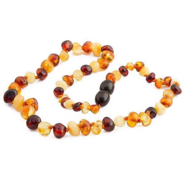Children's Amber Necklace - MULTI BAROQUE (Raw and Polished) -  - ONE.CHEW.THREE Boutique teething, modern accessories