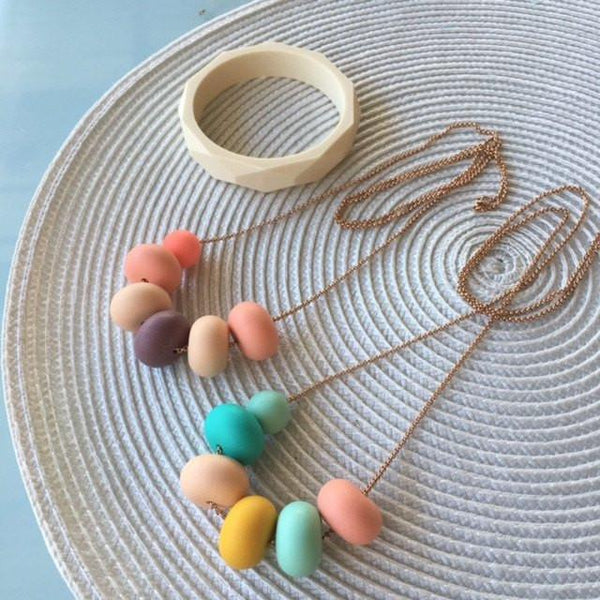 OLIVIA Silicone on Stainless Chain Necklace - Necklaces - ONE.CHEW.THREE Boutique teething, modern accessories