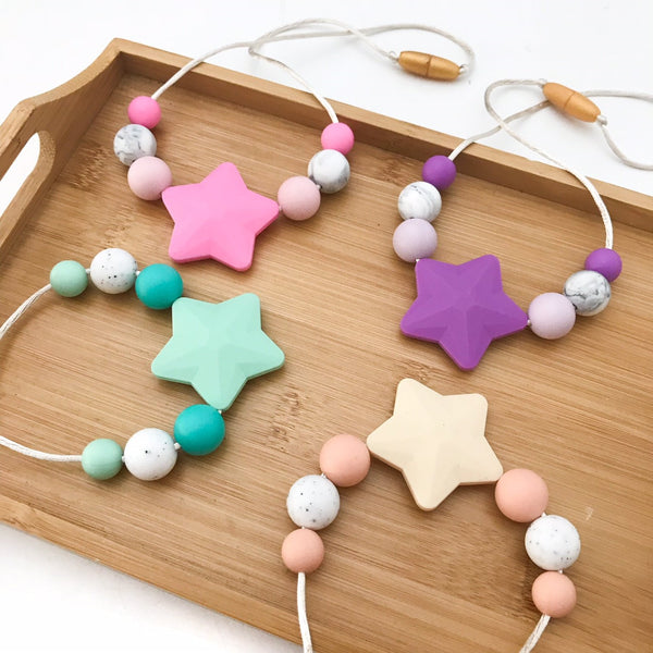 STAR 'Mini Me' Kids Silicone Necklace (3 years +) - Necklaces - ONE.CHEW.THREE Boutique teething, modern accessories