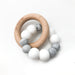 DUO Silicone and Beech Wood Teether - Teethers - ONE.CHEW.THREE Boutique teething, modern accessories