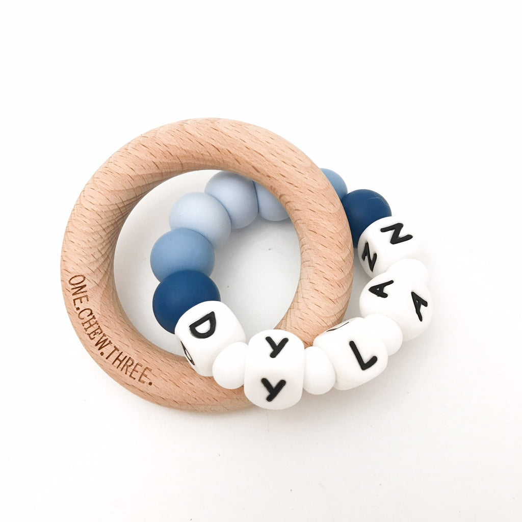 EASTER bundle - Silicone Name teether & BUNNY teething disc - Teethers - ONE.CHEW.THREE Boutique teething, modern accessories