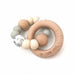 SINGLE RATTLE (Marble Accent) Silicone and Beech Wood Teether - Teethers - ONE.CHEW.THREE Boutique teething, modern accessories