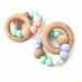SINGLE RATTLE (Marble Accent) Silicone and Beech Wood Teether - Teethers - ONE.CHEW.THREE Boutique teething, modern accessories