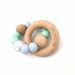 SINGLE RATTLE (Marble Accent) Silicone and Beech Wood Teether - Teethers - ONE.CHEW.THREE Boutique teething, modern accessories