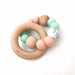 SINGLE RATTLE (Marble Accent) Silicone and Beech Wood Teether - Teethers - ONE.CHEW.THREE Boutique teething, modern accessories