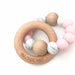 SINGLE RATTLE Silicone and Beech Wood Teether - Teethers - ONE.CHEW.THREE Boutique teething, modern accessories