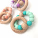 SINGLE RATTLE Silicone and Beech Wood Teether - Teethers - ONE.CHEW.THREE Boutique teething, modern accessories