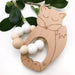Woodland FOX, OWL or BEAR Silicone and Beech Wood Teether - Teethers - ONE.CHEW.THREE Boutique teething, modern accessories