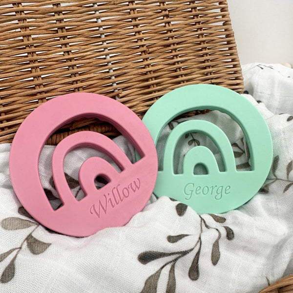 Rainbow Silicone Teething Disc