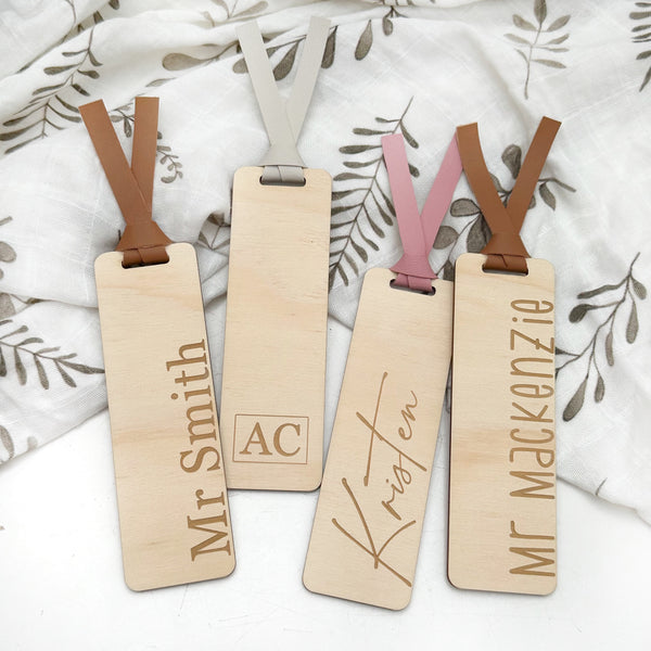 Personalised Timber Bookmark - Text