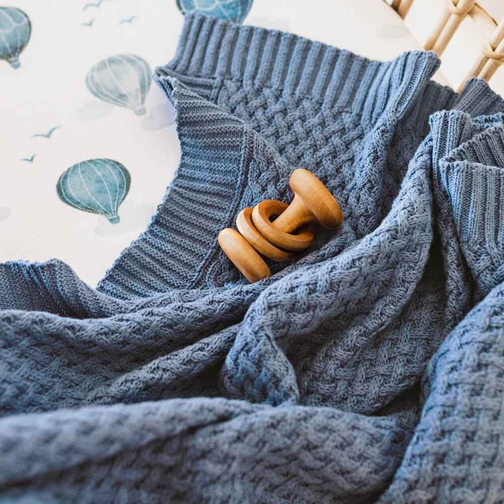Diamond Knit Organic Baby Blanket - Snuggle Hunny Kids